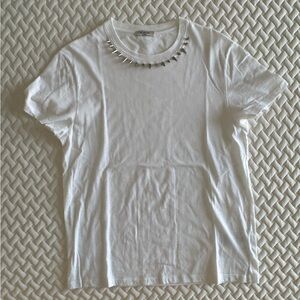 Valentino White Tee with Studded Detail